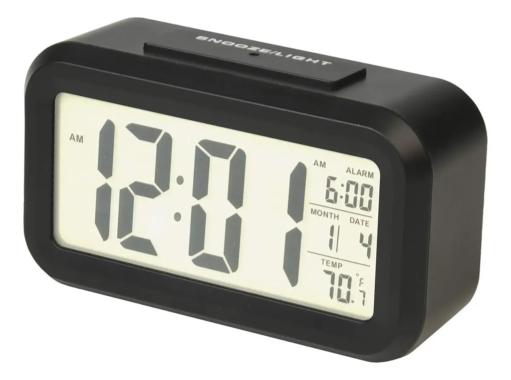 Reloj Despertador Portátil Rca Con Sensor Automático, Pantal Plata