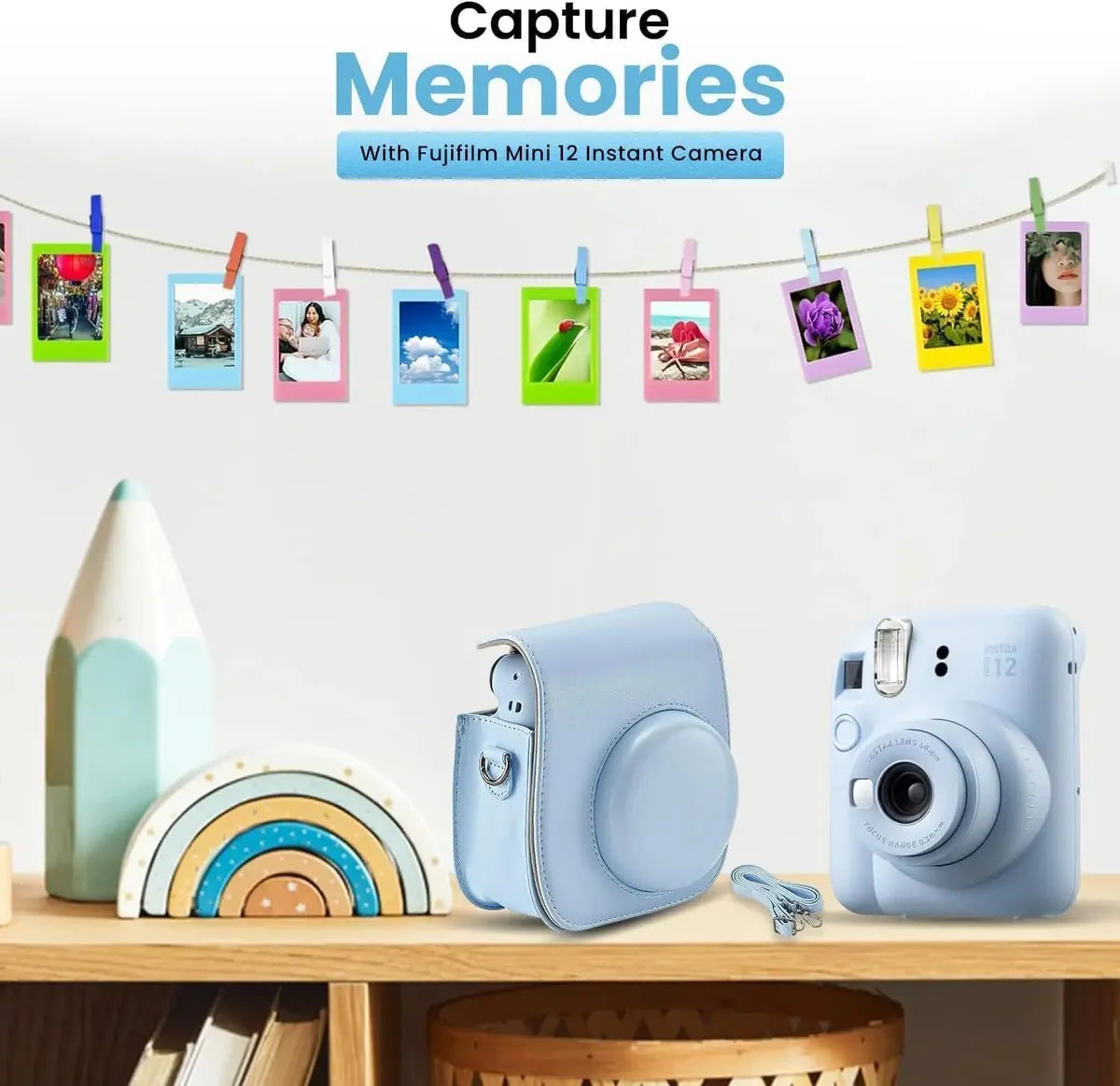 Combo Cámara instantánea Fujifilm Instax Mini 12 morado