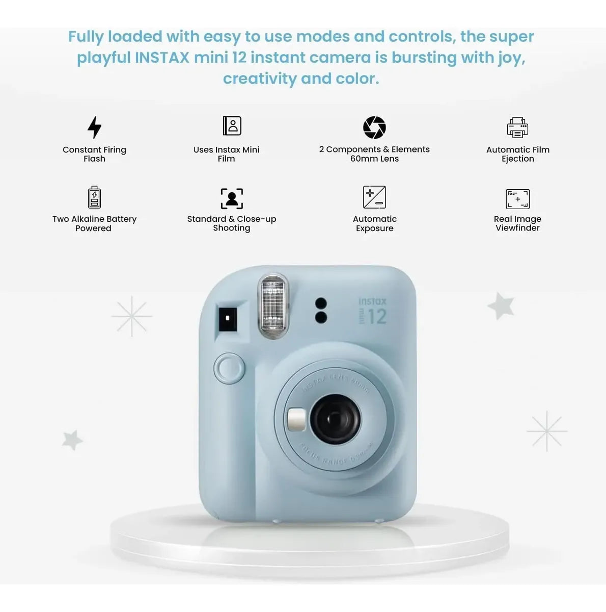 Combo Cámara instantánea Fujifilm Instax Mini 12 morado