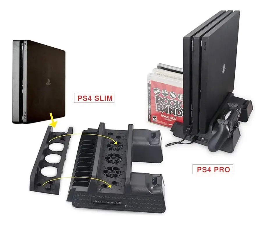 Base Refrigerante Cargador Controles Ps4 Fat Y Slim