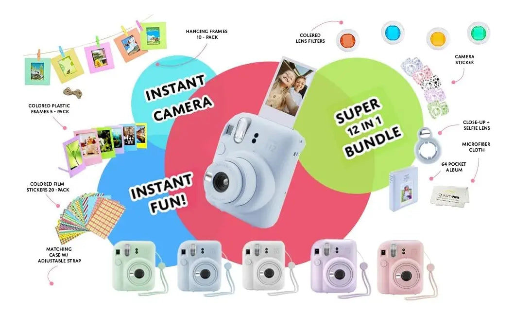 Combo Cámara instantánea Fujifilm Instax Mini 12 morado